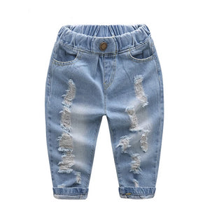 Cotton casual Ripped jeans