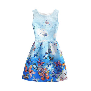 Butterfly Floral Print Princess Dress