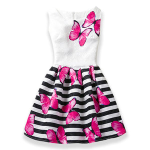 Butterfly Floral Print Princess Dress