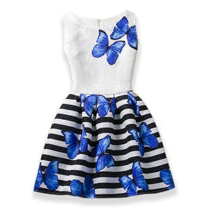 Butterfly Floral Print Princess Dress