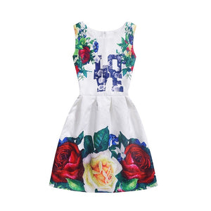 Butterfly Floral Print Princess Dress