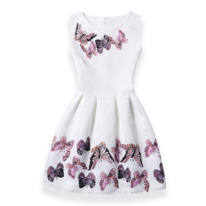 Butterfly Floral Print Princess Dress