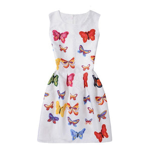 Butterfly Floral Print Princess Dress