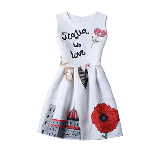 Butterfly Floral Print Princess Dress