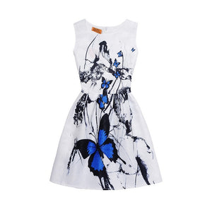 Butterfly Floral Print Princess Dress