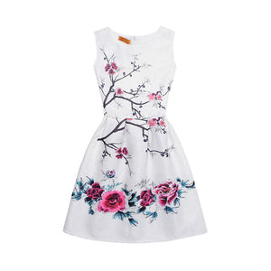 Butterfly Floral Print Princess Dress