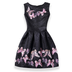 Butterfly Floral Print Princess Dress