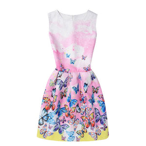 Butterfly Floral Print Princess Dress