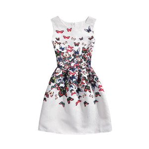 Butterfly Floral Print Princess Dress