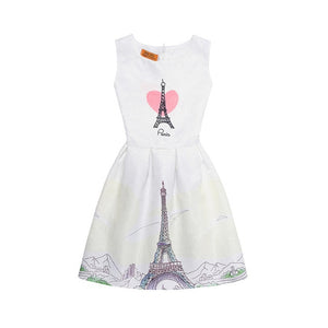 Butterfly Floral Print Princess Dress