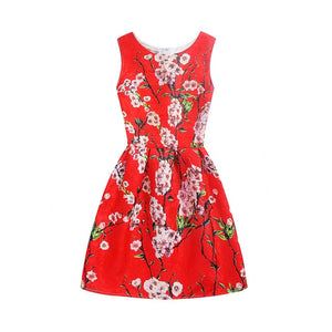 Butterfly Floral Print Princess Dress