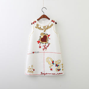 embroidery Flower vest dress