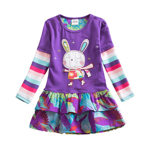 Long Sleeve Kids Flower Dresses