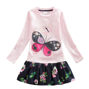 Long Sleeve Kids Flower Dresses