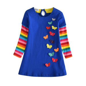 Long Sleeve Kids Flower Dresses