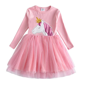 Long Sleeve Kids Flower Dresses