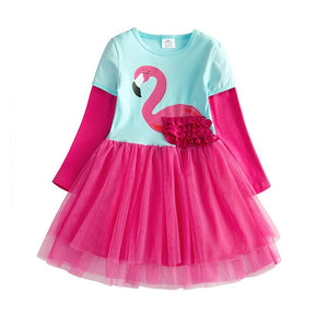 Long Sleeve Kids Flower Dresses