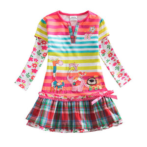 Long Sleeve Kids Flower Dresses