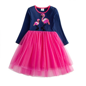 Long Sleeve Kids Flower Dresses